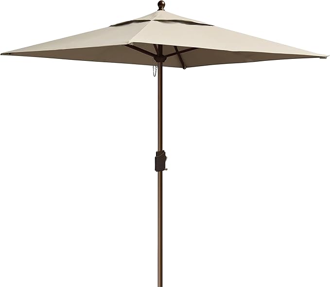 EliteShade USA 10-Year-Non-Fading 6x6Ft Square Market Umbrella Patio Outdoor Table Umbrella with Ventilation, Beige