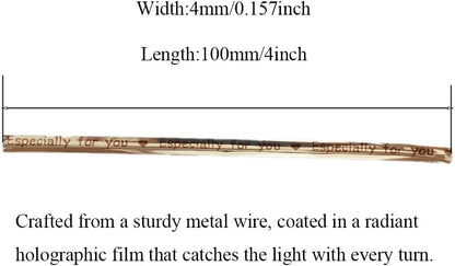 HAHIYO 300Pcs 4inches Holographic Coffee Metal Twist Ties Bread Candy Coffee Bag Ties Plant Garden Twist Ties for Cellophane Treat Bags Gift Wraping Bags Plastic Bags Party Cake Present Art Crafts