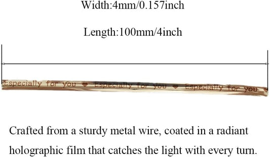 HAHIYO 300Pcs 4inches Holographic Coffee Metal Twist Ties Bread Candy Coffee Bag Ties Plant Garden Twist Ties for Cellophane Treat Bags Gift Wraping Bags Plastic Bags Party Cake Present Art Crafts