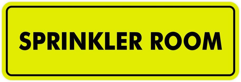 Signs ByLITA Standard Sprinkler Room Sign (Yellow/Black) - Large
