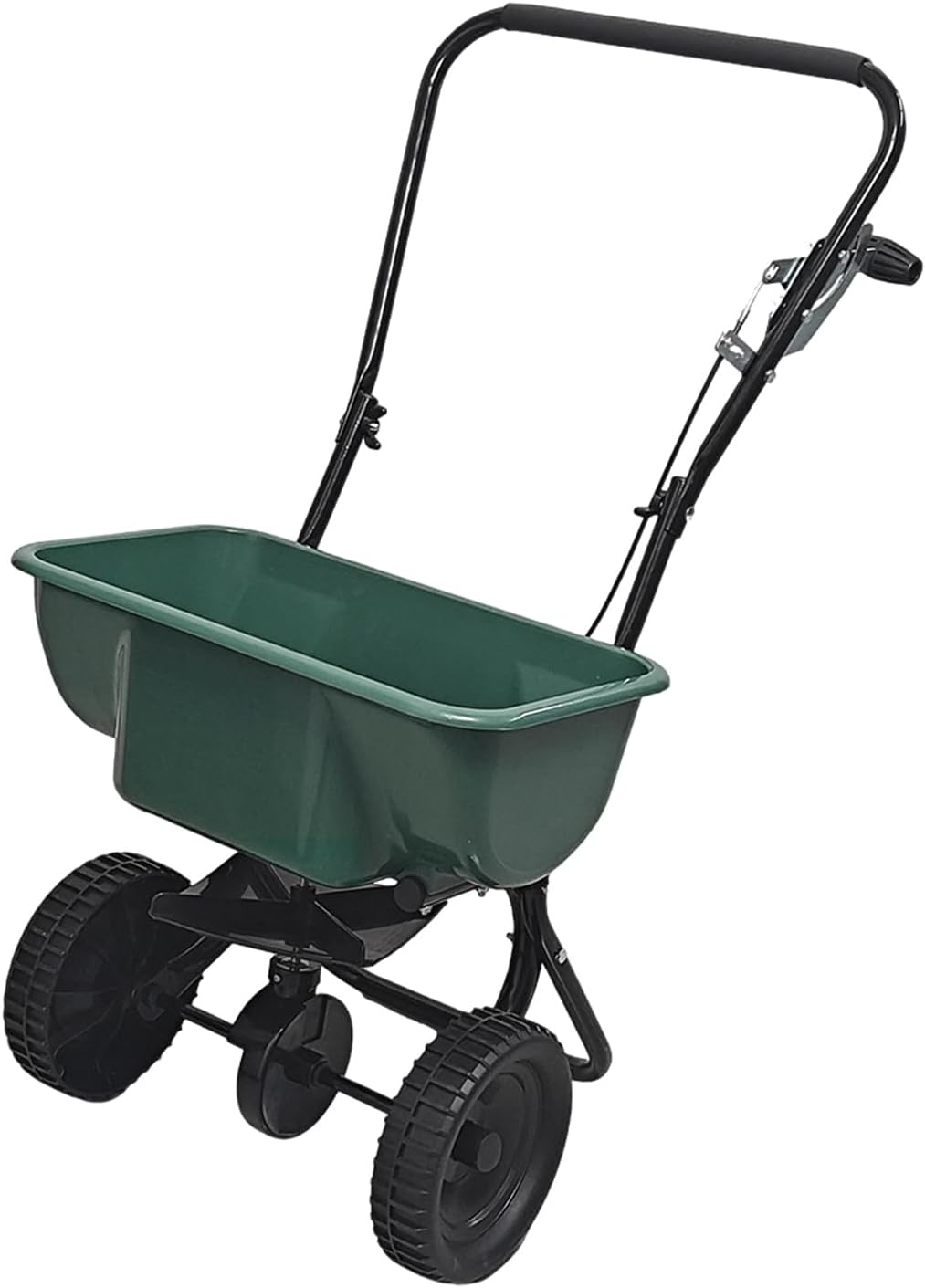 60LB Walk-Behind Broadcast Spreader for Seed,Fertilizer,Salt,Ice Melt, Fertilizer Spreader with Adjustable Drop Rate, Seed Spreaders for Lawns