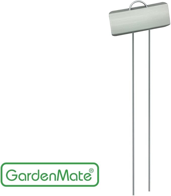 GardenMate 100-Pack Weatherproof Large Zinc Metal Plant Labels, Height 11.5", Label Area 3 1/2 x 1 1/4"