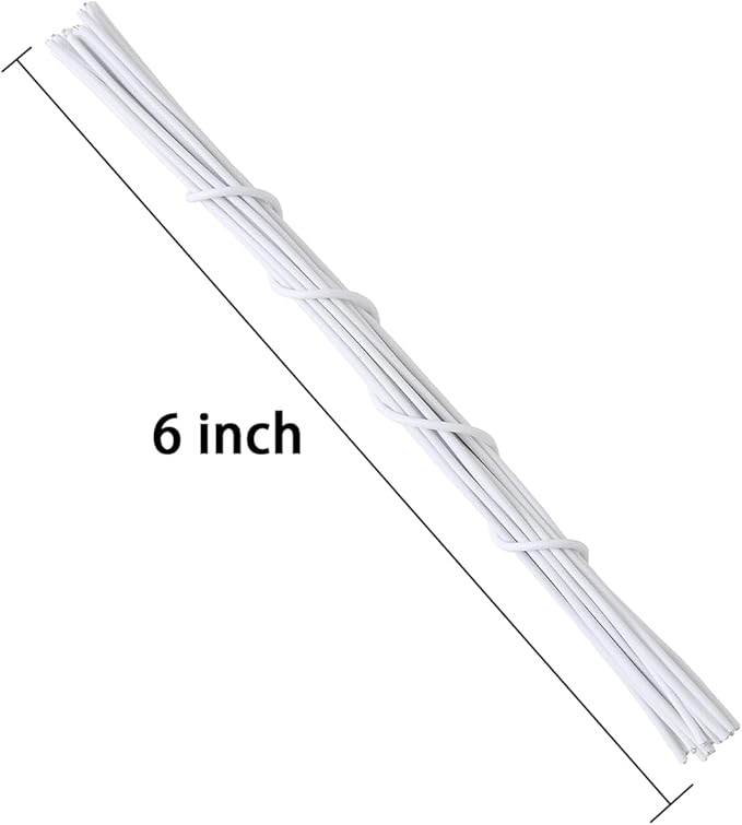 Tangyinrd 200 Pcs 6 inch Garden Twist Tie, Round Plastic Twist Ties for Plants, Vines and Wrapping Cords or Christmas Tree Gardening Plants Growth and Care, Office Home Cable Organization (White)