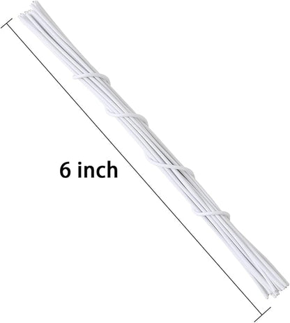 Tangyinrd 200 Pcs 6 inch Garden Twist Tie, Round Plastic Twist Ties for Plants, Vines and Wrapping Cords or Christmas Tree Gardening Plants Growth and Care, Office Home Cable Organization (White)