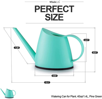 WhaleLife Indoor Watering Can for House Bonsai Plants (1.4L, Pine Green)