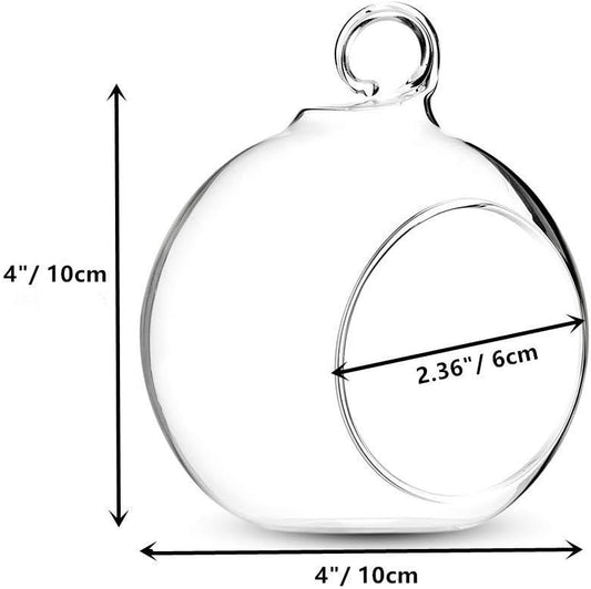 Set of 12 Air Plant Holder Hanging Glass Globe Tea Light Candle Holders Home Wedding Party Centerpieces Decor Indoor Outdoor Tealight Candleholders (12Pcs 4 inches Diameter)