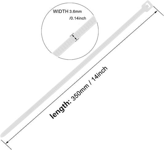 14 Inch Zip Ties Green 1000 PCS, 40 Lbs- Heavy Duty Tensile Strength, Nylon PA66 UV Resistant Cable Ties for Indoor and Outdoor Use - Ideal for object bundling and fastening