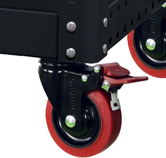 SHUTER Heavy-Duty Tool Cart with Wheels, 3-Tier Rolling Tool Wagon with Handle and Tool Holder, 440 lb Capacity – CT-1, Black