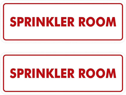 Signs ByLITA Standard Sprinkler Room Sign (White/Red) - Large 2 Pack