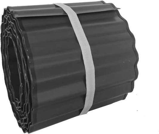 Metal Landscape Edging Border,6 inch × 40 feet Corrugated Garden Edging for Flower Bed,Lawn (Black, 6 Inch × 40FT)