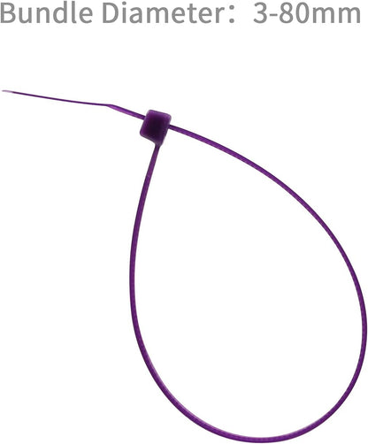 XINGO Cable Zip Ties (500 Pack), 40 Pounds Tensile Strength-Heavy Duty, Ultra Strong Durable Zipties, Self-Locking UV Resistant Nylon Plastic Wire Ties for indoor and outdoor (12 Inch, Purple)