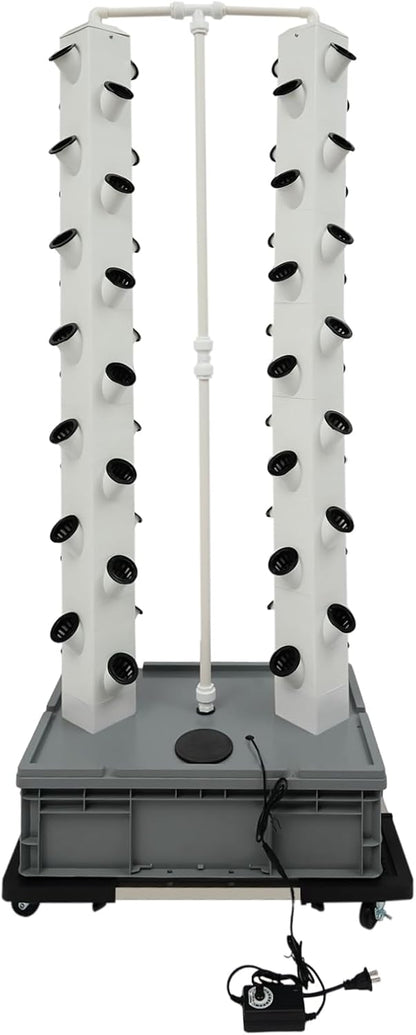 Hydroponic Growing Tower System Kit, 56-Plant Vertical Hydroponics Garden Tower with LED Grow Light, for Outdoor Indoor Herbs Fruits Vegetables Smart Garden Planter Kit