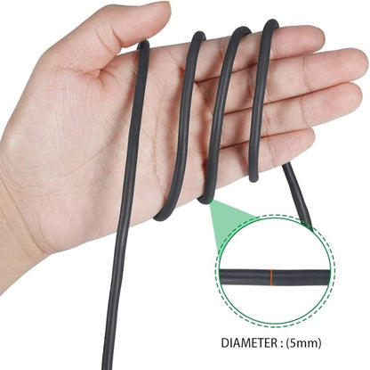 Tenn Well 5mm Plant Ties, 32 Feet Soft Garden Wire Ties for Tomato Plants, Climbing Roses and Cucumbers (2PCS X 16 Feet, Black)