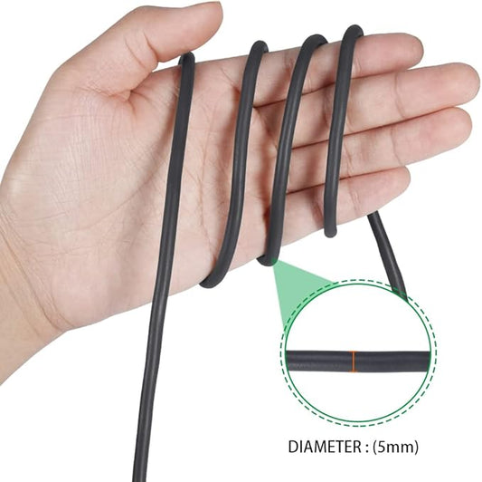 Tenn Well 5mm Plant Ties, 32 Feet Soft Garden Wire Ties for Tomato Plants, Climbing Roses and Cucumbers (2PCS X 16 Feet, Black)