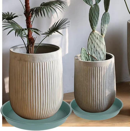 2 Pack of 16 17 inch Plant Saucer (15 inch Base), 2.3" Depth, Plant Trays for Pots, Plastic Plant Saucers for Indoors, Bird Bath Bowls, Flower Pot Drip Trays for Planter (17", Green)