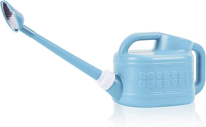 Garden Watering Can for Indoor & Outdoor Plants, Ebristar Plastic Watering Can 1 Gallon with Long Spout & Removable 360 Degree Rotation Sprinkler Head, Lightweight Watering Pot for Houseplants - Blue