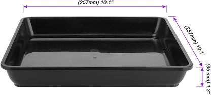 JOIKIT 15 PCS 10 x 10 Inch Square Plant Saucer, Plastic Plant Saucer Drip Tray, Square Flower Pot Tray for Indoors and Outdoor Plant Pots, 1.38 Inch Deep, Black