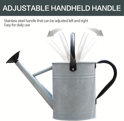 Metal Watering Can, One Gallon Watering Cans Stainless Steel for Outdoor Indoor Garden Plants Watering (Silver 1 Gallon)