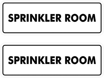 Signs ByLITA Standard Sprinkler Room Sign (White) - Small 2 Pack