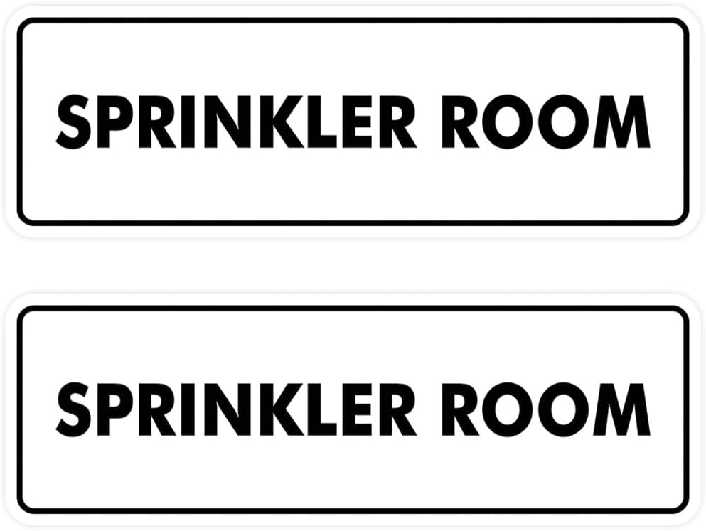 Signs ByLITA Standard Sprinkler Room Sign (White) - Large 2 Pack
