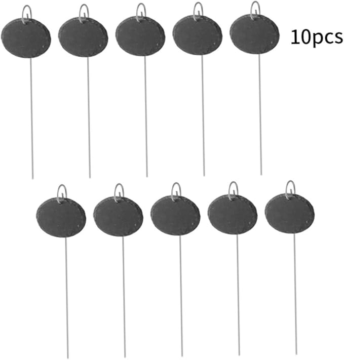 Slate Plant Label Steel Stake Weatherproof Tags Garden Nursery Markers Oval Shape 10PCS...