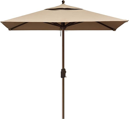 EliteShade USA 10-Year-Non-Fading 6x6Ft Square Market Umbrella Patio Outdoor Table Umbrella with Ventilation, Heather Beige