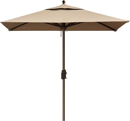 EliteShade USA 10-Year-Non-Fading 6x6Ft Square Market Umbrella Patio Outdoor Table Umbrella with Ventilation, Heather Beige