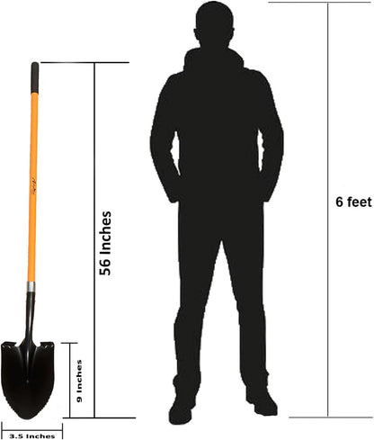 Ashman HeavyDuty Digging Shovel (2 Pack) 47-Inch Lond Handle with Trenching Blade and durable Handle - Ideal for Garden, Landscaping, Construction, Masonry - Perfect for Digging Soil, Dirt, and Gravel