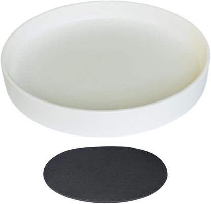 Plant Saucer White Ceramic Deep Pot Tray - 1 Pack 15 inch, Planter Saucers Water Drip Trays for Indoors Outdoor, Thick Durable Sturdy Flower Pot Saucers for Glazing Pots Base, (15"/13.5"-Size)