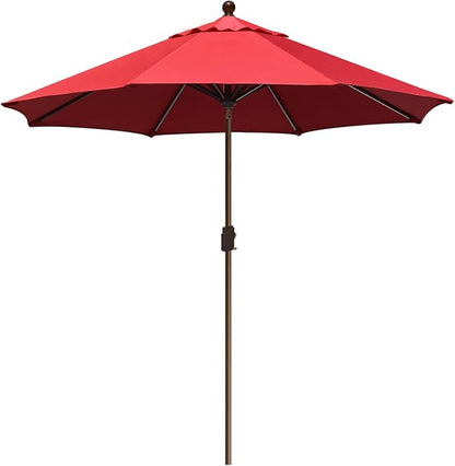 EliteShade USA 10-Year-Non-Fading 10Ft Market Umbrella Patio Umbrella Outdoor Table Umbrella with Ventilation, Logo Red