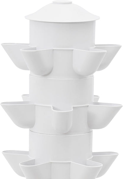 Hydroponics Vertical Growing Kit with Grow Lights 30-Plants Garden Hydroponic Growing System Outdoor Outdoor Indoor Vertical Garden Planter Tower with Automatic Watering for Herbs Fruits Vegetables