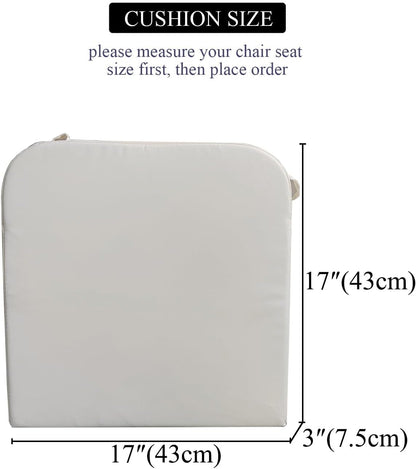 17 x 17 Inch Outdoor Seat Cushions for Patio Furniture with Non Slip and Ties Waterproof & UV Resistant Round Corner Outdoor Chair Cushions Replacement Set of 2, Beige