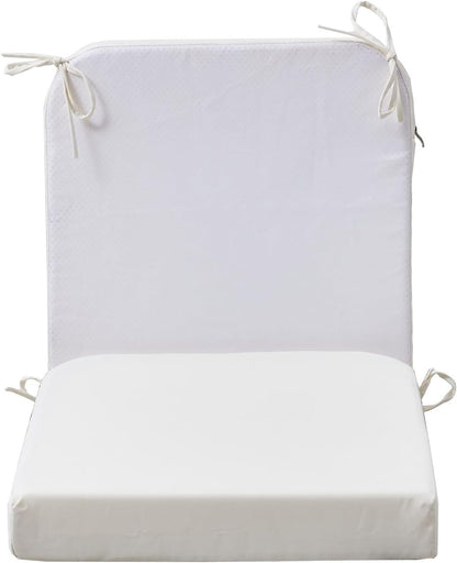 19 x 19 Inch Outdoor Seat Cushions for Patio Furniture with Non Slip and Ties Waterproof & UV Resistant Round Corner Outdoor Chair Cushions Replacement Set of 2, Beige