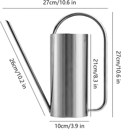 Watering Can for Indoor Plants, 50 oz/1.5L Stainless Steel Watering Can Pot with Long Spout, Garden Watering Cans with Comfortable Handle for Indoor House Plants Bonsai Flower Decorative