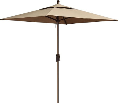 EliteShade USA 10-Year-Non-Fading 6x6Ft Square Market Umbrella Patio Outdoor Table Umbrella with Ventilation, Heather Beige
