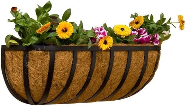 30 inch Replaceable Coco Liner for Railing Basket Horse Trough Coco Liner for Window Box, Coco Liner for Fence Flower Baskets 100% Natural Coir Liners for Basket(30 in / 4Pcs)