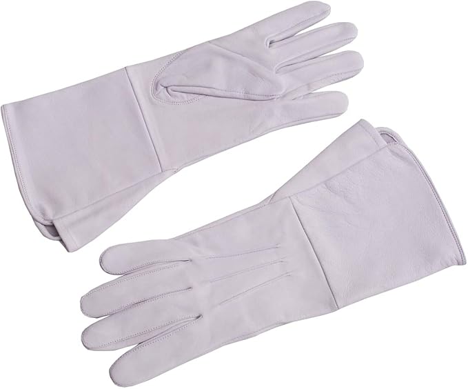 Leather Gauntlet Gloves Medieval Renaissance - SCA LARP Costume Gauntlets Men Women - Genuine Sheep Leather 14 Inch