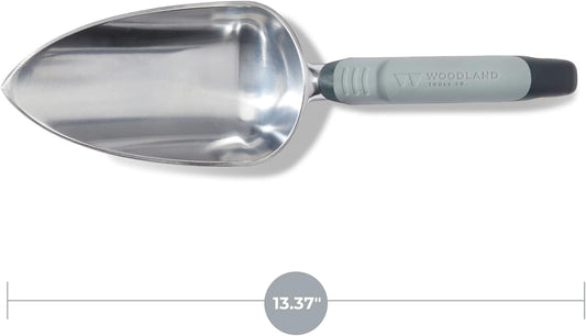 Woodland Tools Heavy Duty Garden Trowel – Full Tang Aluminum Construction, Extra Wide Scoop, Sharpened Point, Ergonomic Cushioned Grip, Rust Resistant Hand Tool for Digging in Clay and Tough Soil