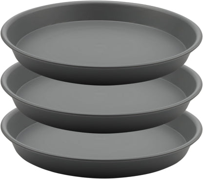 TITE Plant Saucer Heavy Large Planter Durable Thicker Plastic Plant Trays for Indoors and Outdoor,Plant Saucer Drip Trays (Grey, 16 inch)