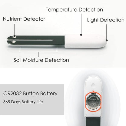 Soil Moisture Meter 4 in 1,Plant Water Monitor,Automatically detect Moisture/Temperature/Light/Fertility,Can Connect to Mobile Phone via Bluetooth,Hygrometer Sensor for Indoor Plants (1pc)