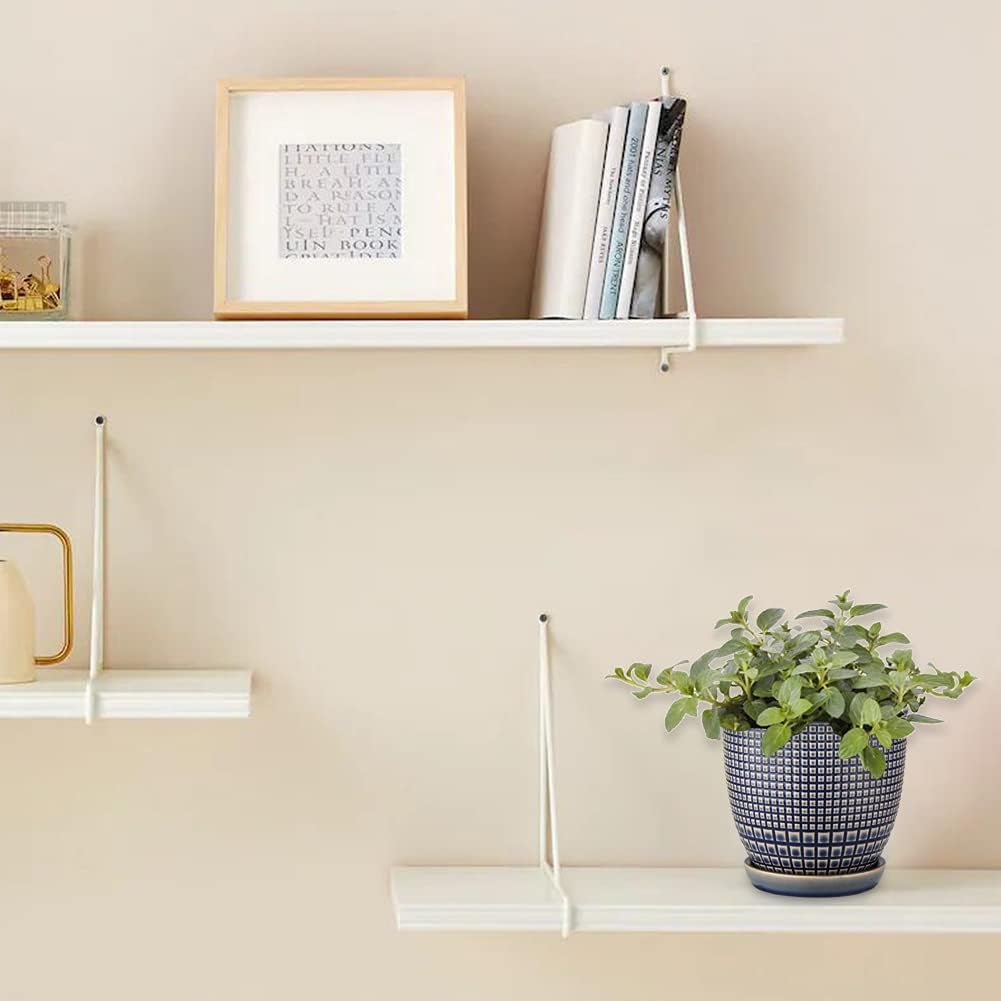 Oairse 4 inches Ceramic Planter Pots 3 Set of Small Round Flower Pots with Drainage Hole and Ceramic Tray for Succulents Cactus Indoor Outdoor Garden Home Windowsill