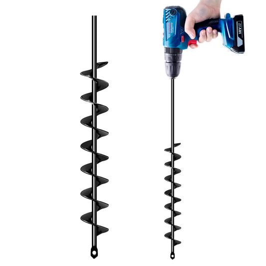 32" x 2" Extended Length Auger Drill Bit for Planting Bulb & Bedding Plant Auger, Garden Plant Auger, No Need to Squat Post Hole Digger for 3/8" Hex Drive Drill, Earth Auger Bulb Planter Tool