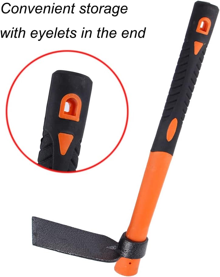 Single Head Hoe with Heavy Duty Forged Adze and Ergonomic Non-Slip Handle for Loosening Soil, Gardening, Transplanting Outdoor 39mm/15-Inch