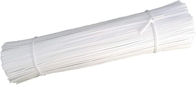 Plastic White Twist Ties 6 inch, Reusable Cable Ties,Long Garbage Bag Twist Ties, Trash Bag Coated Ties, Twisty Ties for Organizing, Plant Hollding, Office, Christmas Tree (500 Pcs)