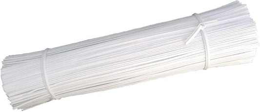 Plastic White Twist Ties 6 inch, Reusable Cable Ties,Long Garbage Bag Twist Ties, Trash Bag Coated Ties, Twisty Ties for Organizing, Plant Hollding, Office, Christmas Tree (500 Pcs)