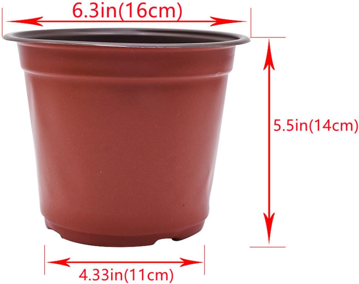 100 PCS 6 Inches Plastic Plant Nursery Pots, Reusable Plastic Pots for Succulents, Seedlings, Cuttings, Transplanting,Seedlingswith Drainage Holes