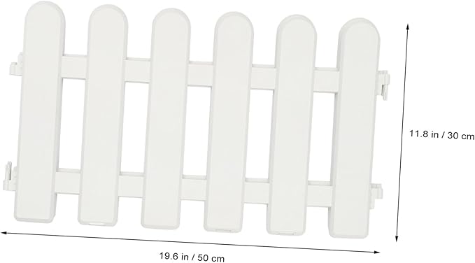 2pcs White Garden Decorative Fence with Ground Plugs Weather-Resistant Courtyard Picket Fence for Kindergarten Christmas Tree Decoration Outdoor Landscape Border