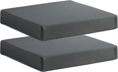 Patio Chair Cushions Non Slip Bottom Chair Pad with Ties Set of 2 Waterproof Square Outdoor Seat Cushion Replacement for Garden Swing Furniture 18x18 Inch, Gray
