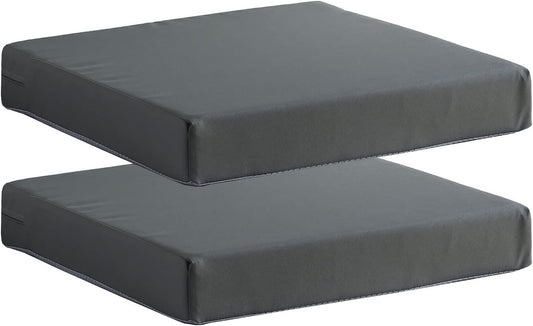 Patio Chair Cushions Non Slip Bottom Chair Pad with Ties Set of 2 Waterproof Square Outdoor Seat Cushion Replacement for Garden Swing Furniture 18x18 Inch, Gray