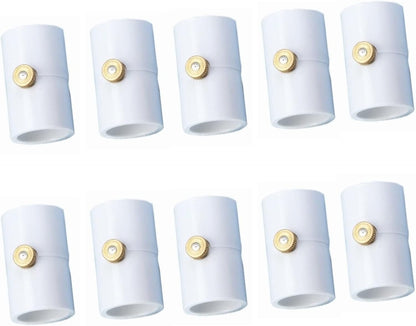 1/2 Inch PVC Coupling with Brass Mist Nozzle PVC Splitter with Brass Misting System Nozzles (Pack of 10)